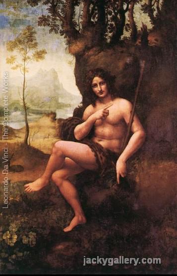 St John in the Wilderness (Bacchus) -15, Leonardo Da Vinci's high quality hand-painted oil painting reproduction